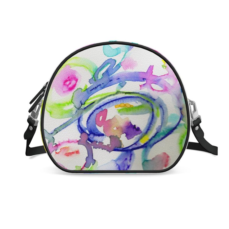 Watercolor Splash Leather Round Purse