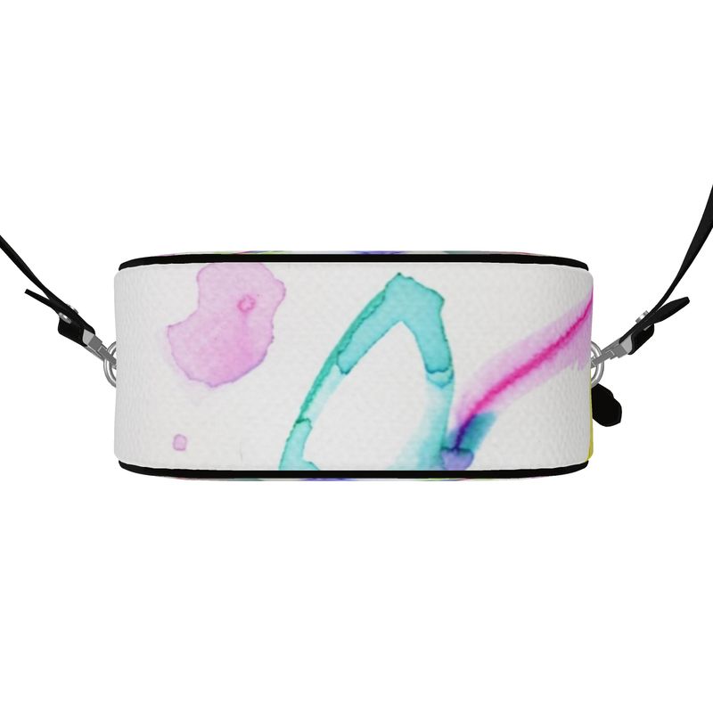 Watercolor Splash Leather Round Purse