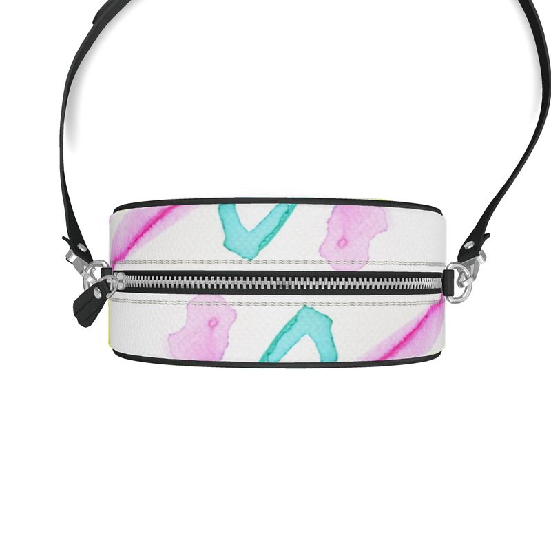 Watercolor Splash Leather Round Purse