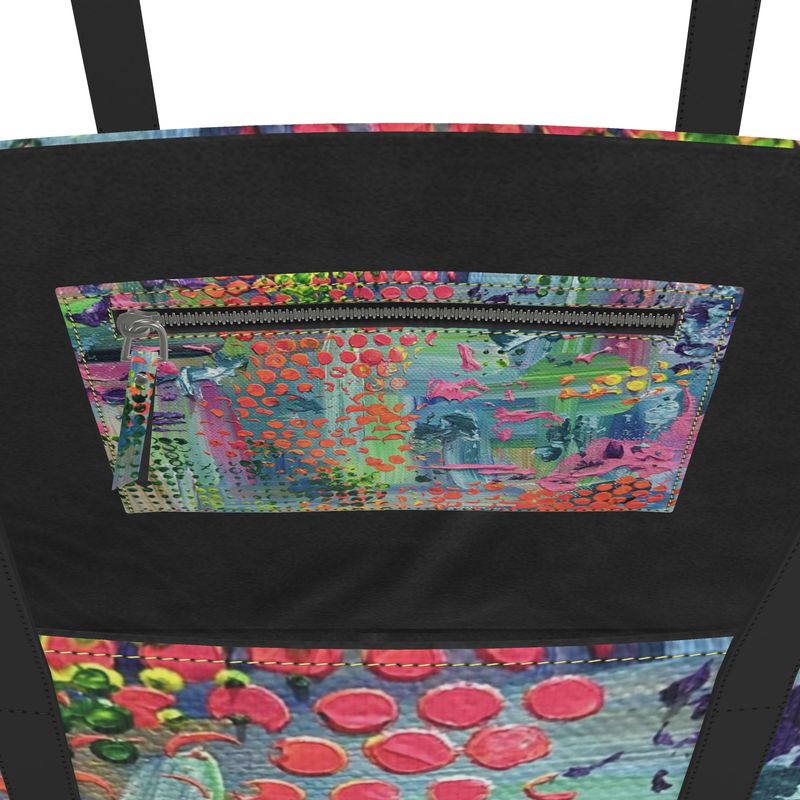 Bright Happy Leather Tote Bag