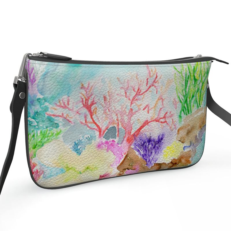 Underwater Adventure Leather Double Zip Pochette