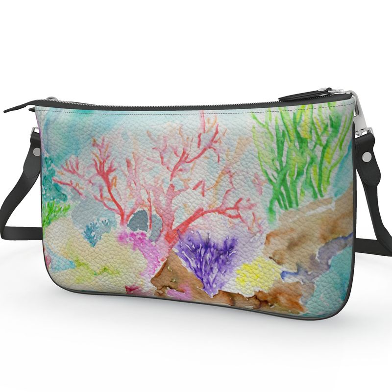 Underwater Adventure Leather Double Zip Pochette