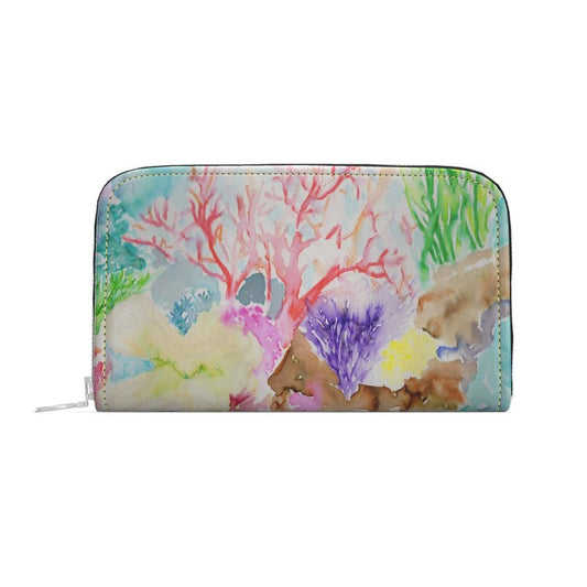 Ocean Dreamscape - Leather Zipper Wallet