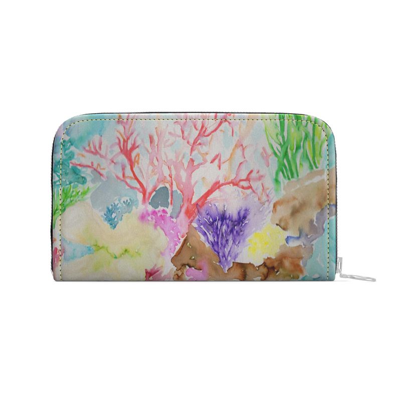 Ocean Dreamscape - Leather Zipper Wallet