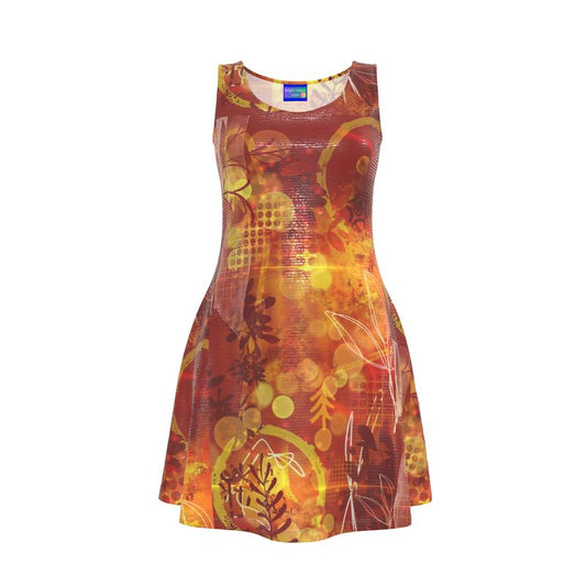 Garnet and Gold Fit and Flare Dress