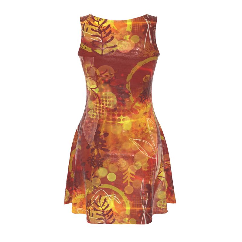 Garnet and Gold Fit and Flare Dress