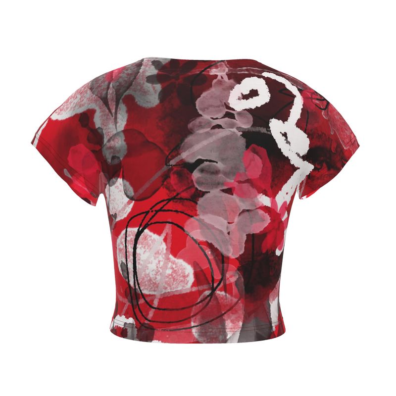 Gameday Crop Top - Red & Black