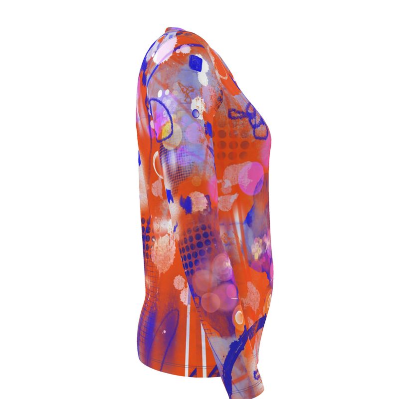Orange and Blue Long Sleeved Ladies Tee