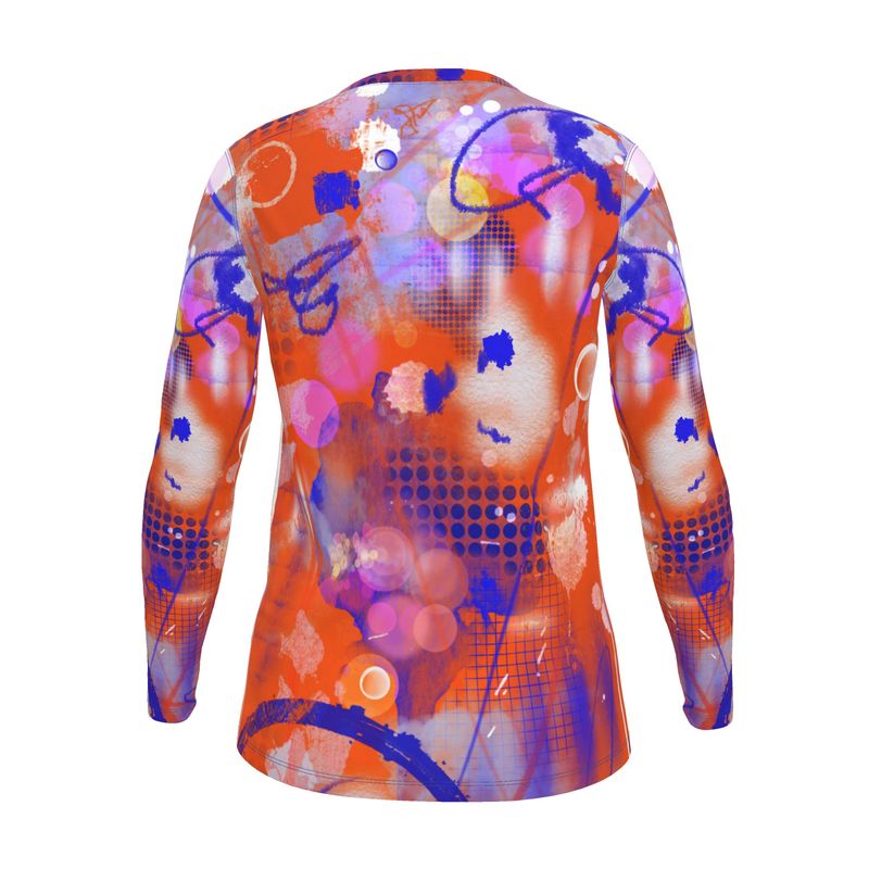 Orange and Blue Long Sleeved Ladies Tee