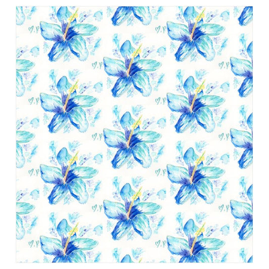 Blue Hibiscus Curtains