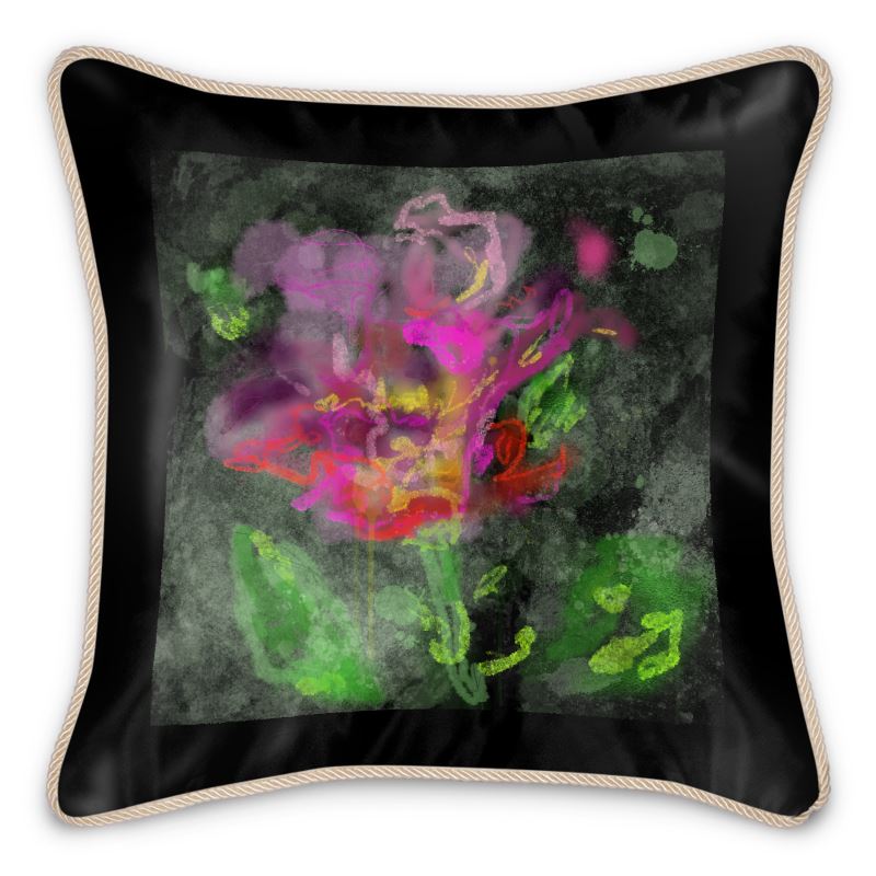 Flower Pop Silk Throw Pillow