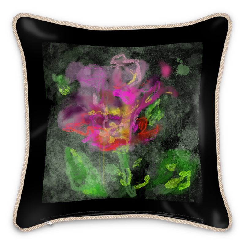 Flower Pop Silk Throw Pillow
