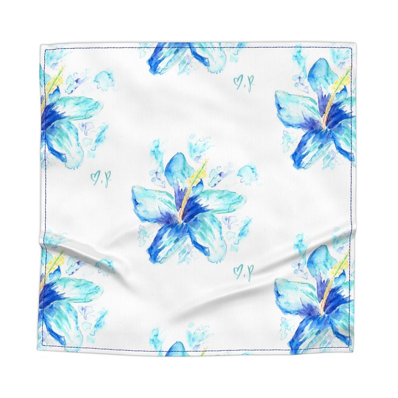 Blue Hibiscus Dog Bandana