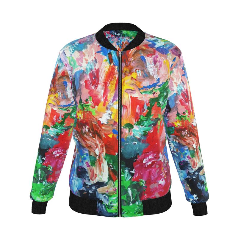 City Lights - Women's Reversible Silk Bomber Jacket