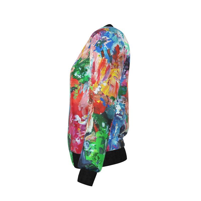 City Lights - Women's Reversible Silk Bomber Jacket