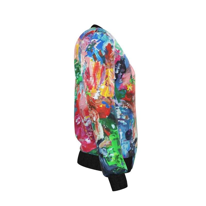 City Lights - Women's Reversible Silk Bomber Jacket