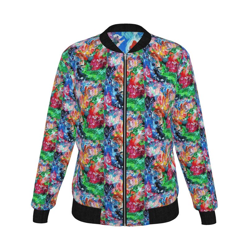 City Lights - Women's Reversible Silk Bomber Jacket