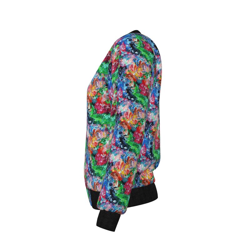 City Lights - Women's Reversible Silk Bomber Jacket