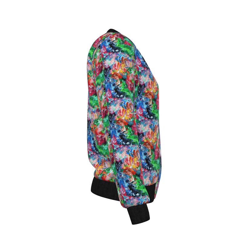 City Lights - Women's Reversible Silk Bomber Jacket