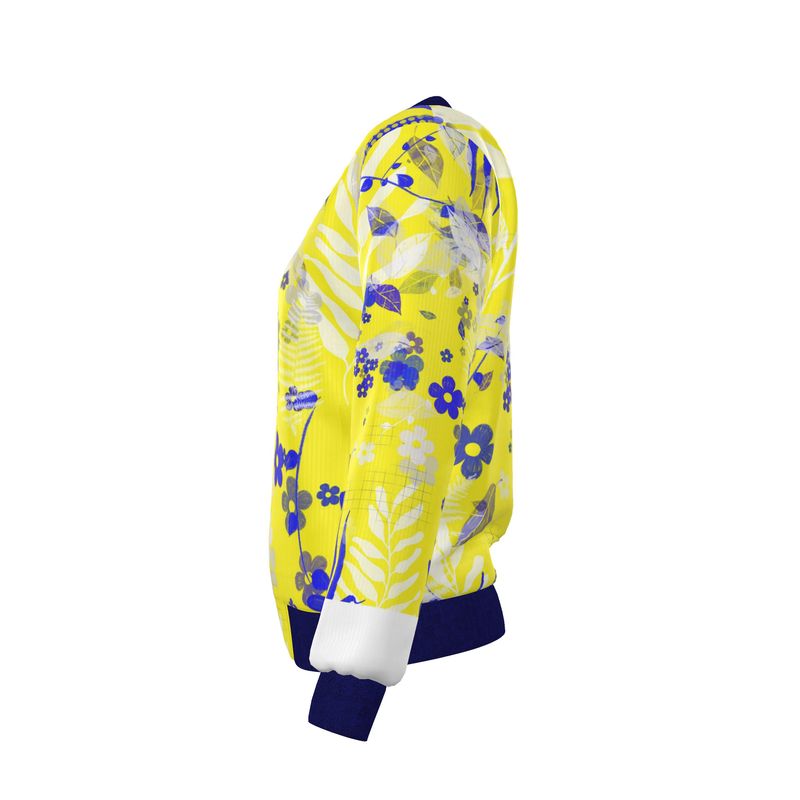 Limoncello/Mediterranean Splendor Reversible Silk Bomber Jacket