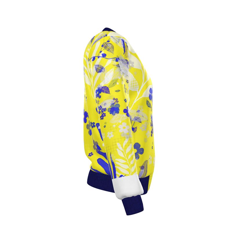 Limoncello/Mediterranean Splendor Reversible Silk Bomber Jacket