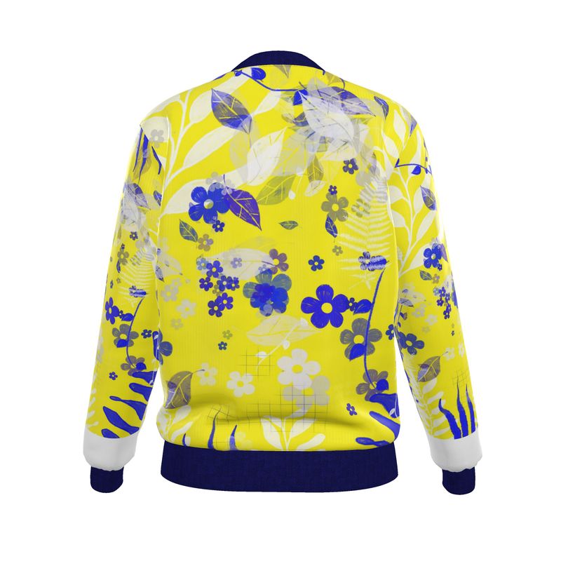Limoncello/Mediterranean Splendor Reversible Silk Bomber Jacket