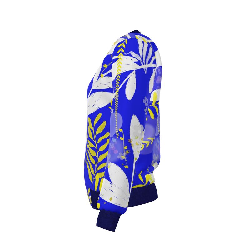 Limoncello/Mediterranean Splendor Reversible Silk Bomber Jacket
