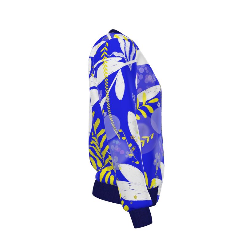 Limoncello/Mediterranean Splendor Reversible Silk Bomber Jacket