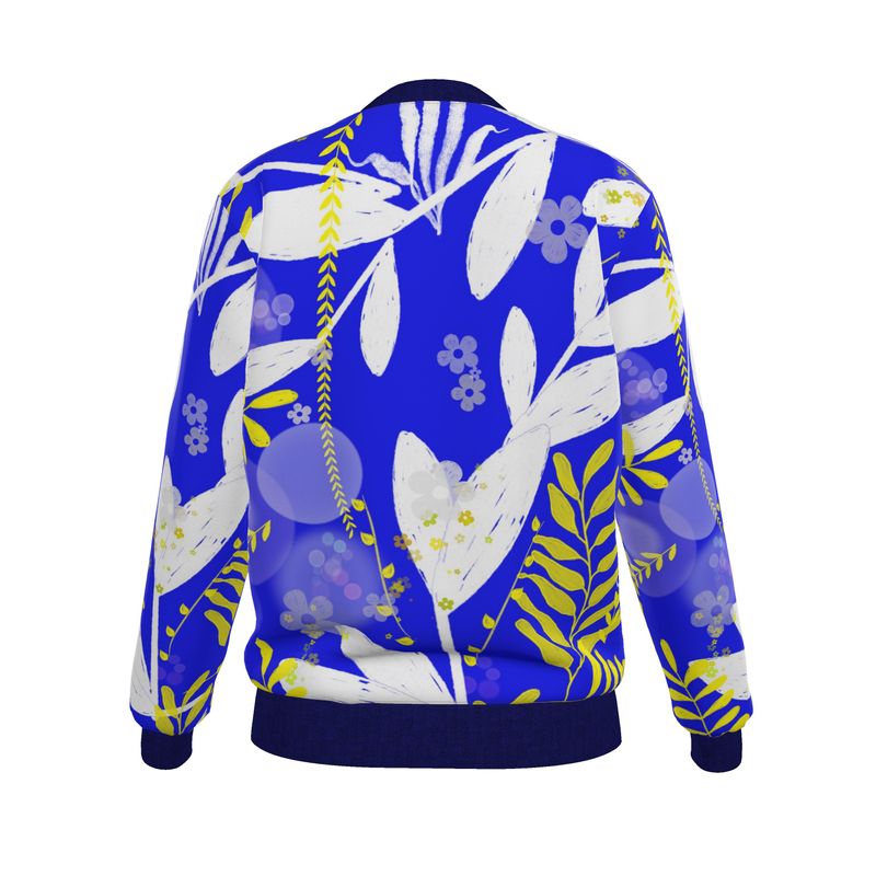 Limoncello/Mediterranean Splendor Reversible Silk Bomber Jacket