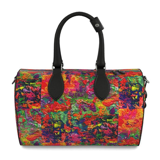 Shades of Fall Leather Large Barrel Bag