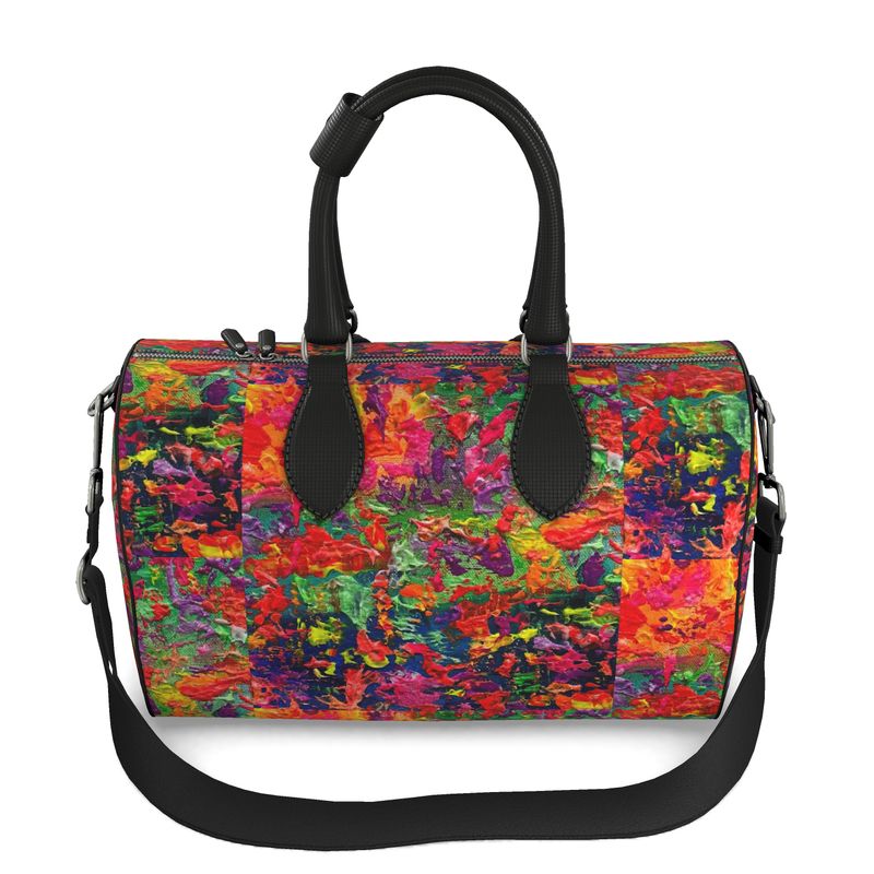 Shades of Fall Leather Large Barrel Bag