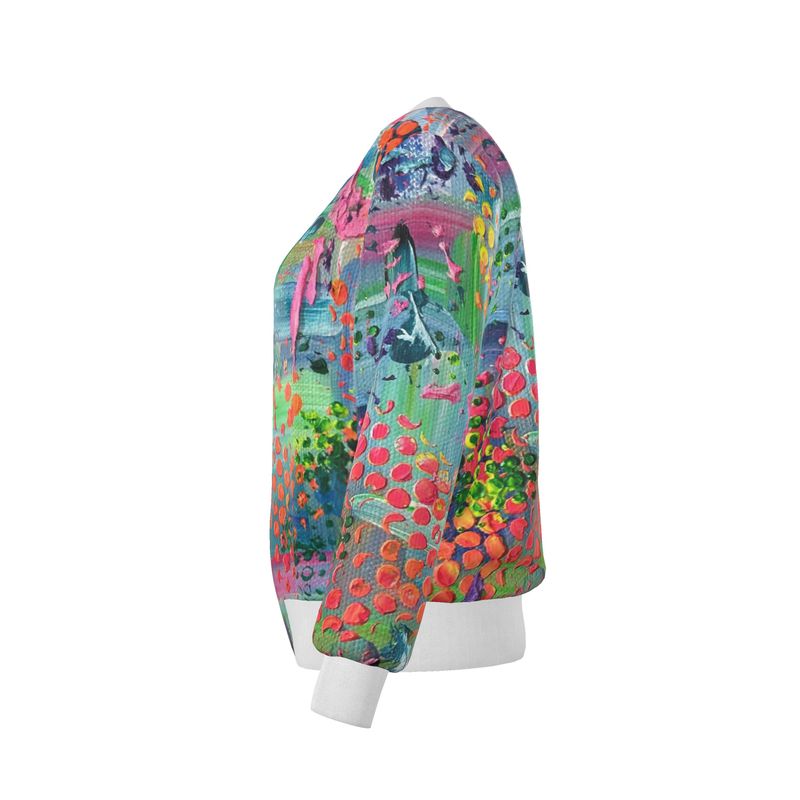 Bright Happy Women's Reversible Silk Bomber Jacket