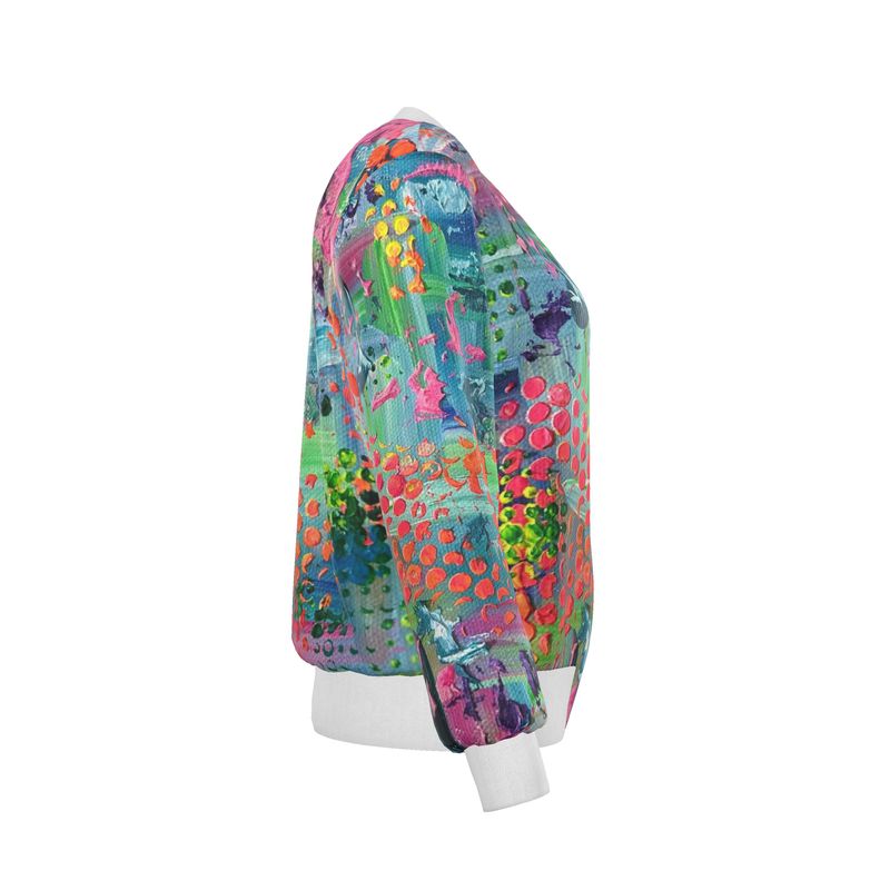 Bright Happy Women's Reversible Silk Bomber Jacket