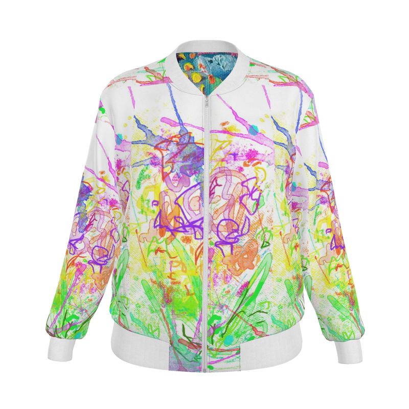 Bright Happy Women's Reversible Silk Bomber Jacket
