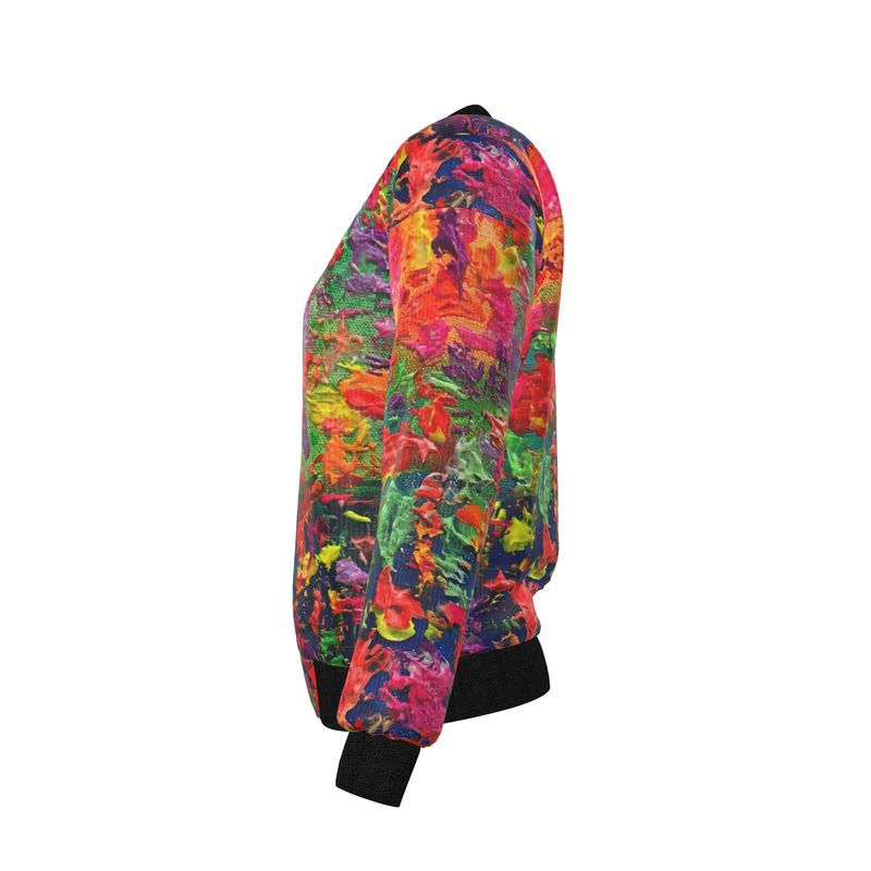 Shades of Fall Reversible Silk Ladies Bomber Jacket