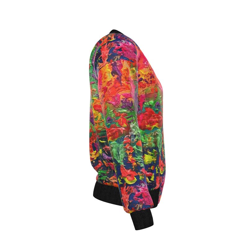 Shades of Fall Reversible Silk Ladies Bomber Jacket