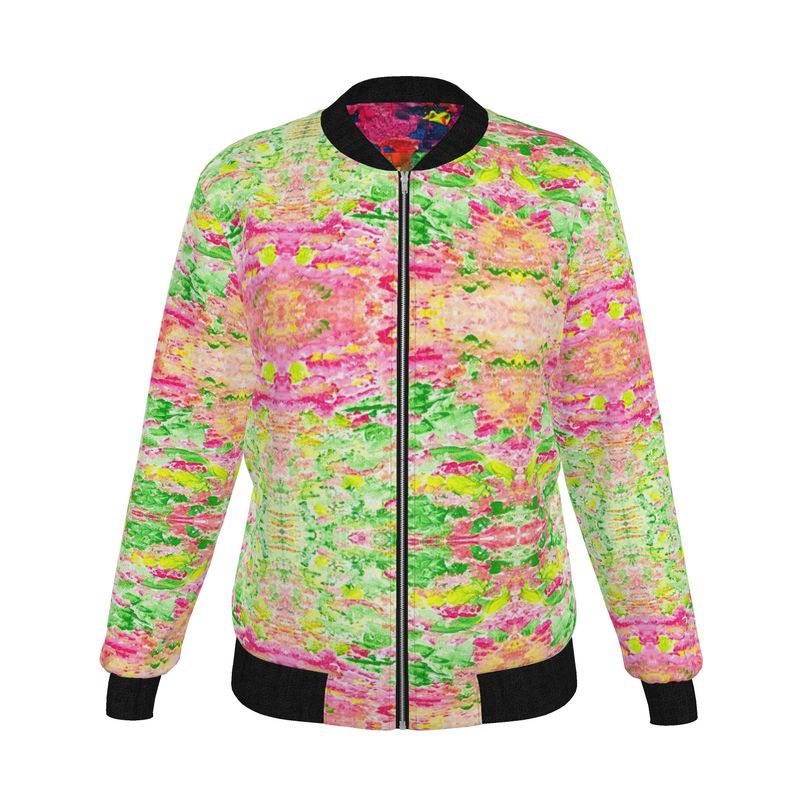 Shades of Fall Reversible Silk Ladies Bomber Jacket