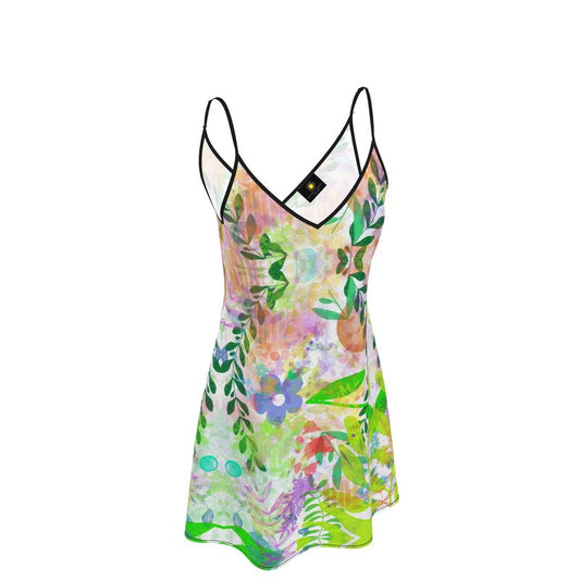 Botanical Vibrance - Silk Slip Dress