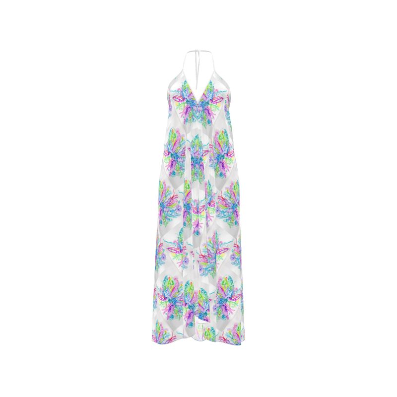Gossamer in Flight - Silk Halterneck Backless Dress