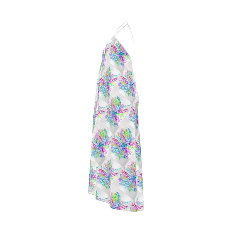 Gossamer in Flight - Silk Halterneck Backless Dress