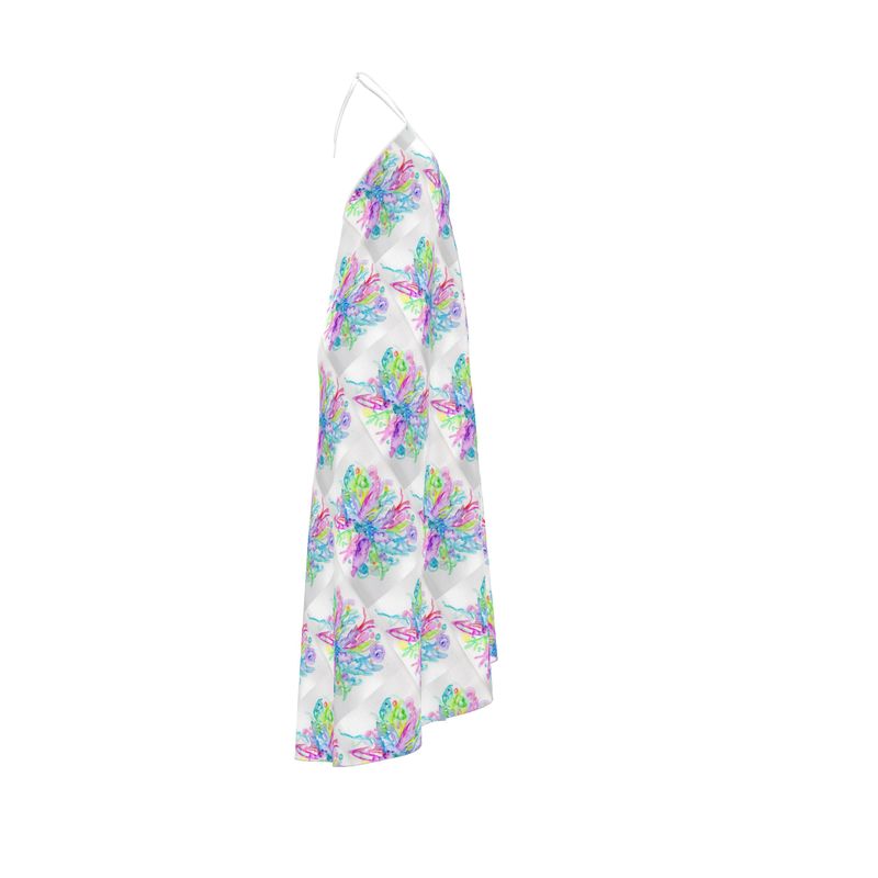 Gossamer in Flight - Silk Halterneck Backless Dress