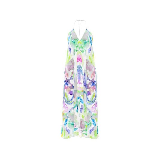 Drifting Symmetry - Halter Nack Backless Dress