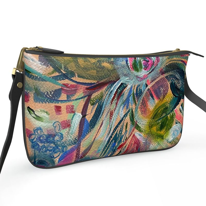 Kinetic Petals - Leather Pochette Crossbody Bag