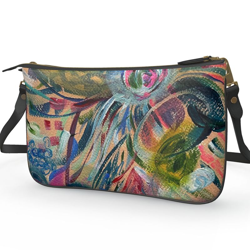 Kinetic Petals - Leather Pochette Crossbody Bag