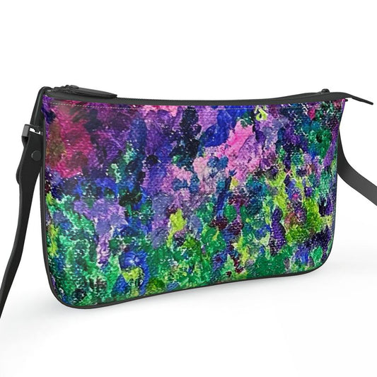 Wisteria Drift - Leather Pochette Crossbody Bag