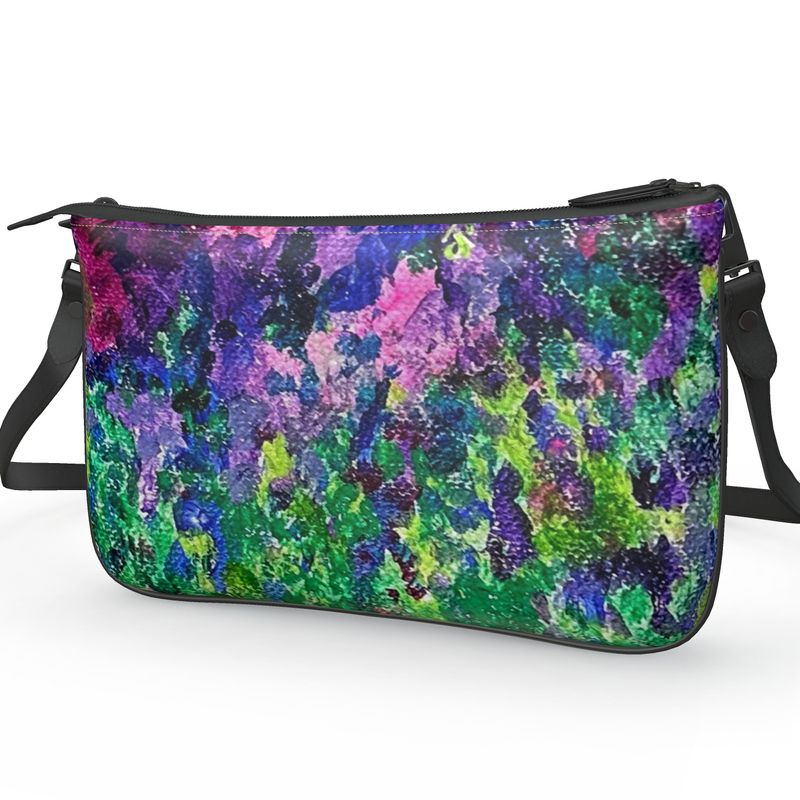 Wisteria Drift - Leather Pochette Crossbody Bag
