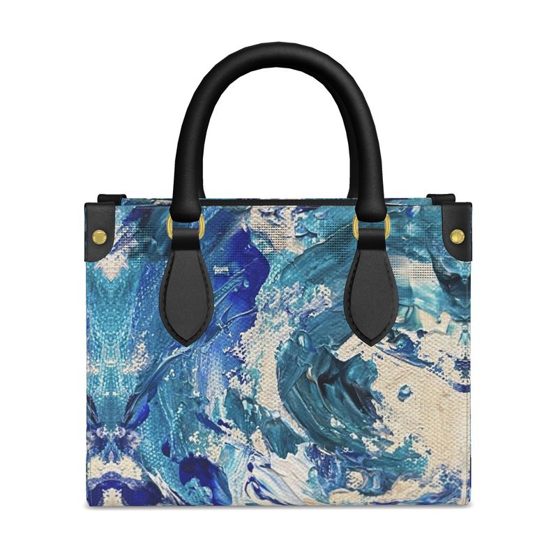 Cobalt Tide - Leather Shopper Tote Bag