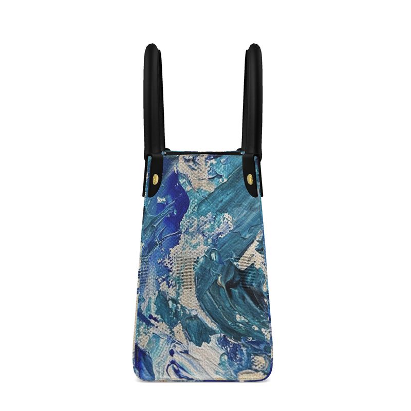 Cobalt Tide - Leather Shopper Tote Bag