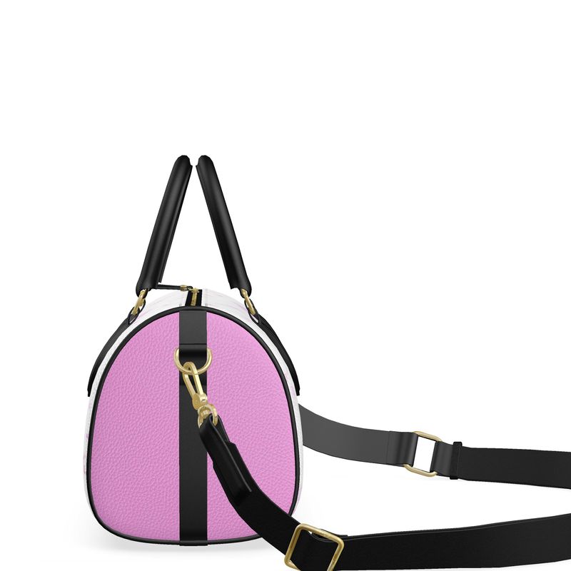 Flamingos in Love - Leather Mini Barrel Bag