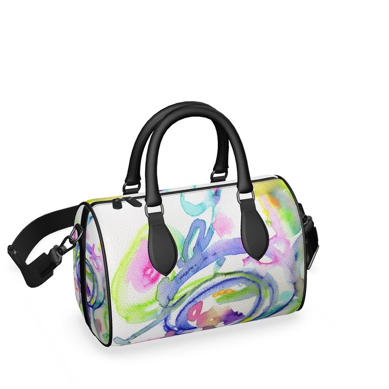 Neon Play - Leather Barrel Bag